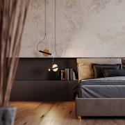 Maytoni Enigma LED-hänglampa, justerbar, mässingsfärgad