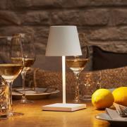 Sigor Nuindie mini LED uppladdningsbar bordslampa, USB-C, vit, IP54, d...