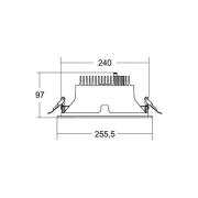 BRUMBERG Apollo Mega facetterad, rund, DALI, 4 000K, vit