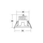 BRUMBERG Apollo Micro facetterad, rund, DALI, 3500 K vit