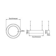 BRUMBERG Biro Circle Ring10 direkt 60cm på/av svart 3000K