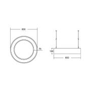 BRUMBERG Biro Circle Ring10 direkt Ø 60 cm på/av vit 840