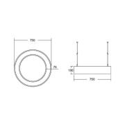 BRUMBERG Biro Circle Ring upp/ned Ø 75cm 75W tänd/släck vit 830