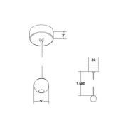 BRUMBERG LED-pendellampa Ball, aluminium, svart/krom