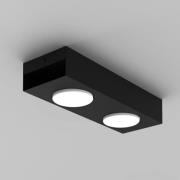 Luminex Downlight Ian i svart, 2 lampor