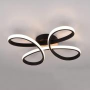 Trio Lighting Fly LED-taklampa, matt svart, 3.000 K, 40 cm x 40 cm