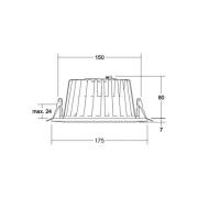 BRUMBERG LED infälld downlight Lydon Midi, on/off, 3.000 K