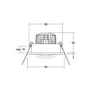 BRUMBERG LED-inbyggnadsspot Tirrel-R, dimbar, titan matt