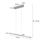 Steinhauer Hänglampa Bande, upp/ner, stål, 120 cm, CCT, dimmer