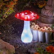 SMART GARDEN Magic Mushroom LED solcellsbaserad markspik, set om 3, rö...