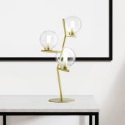 miloox by Sforzin Camely bordslampa, 3 lampor, borstad guld/klar, glas