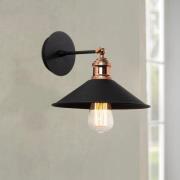 Opviq Vägglampa Berceste N-663, svart/koppar, järn, Ø 24 cm
