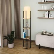 Opviq Golvlampa 8115, svart/guld/vit, metall/canvas, höjd 130cm