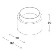 TECNICO by Sforzin Syme taklampa, vit/svart, rund, Ø 11 cm, gips, GX53