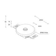 TECNICO by Sforzin Rhodia inbyggnadsspot LED, vit, gips, Ø 10 cm