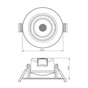 Deko-Light Takinbyggnadslampa SMD-68-230V, 4.000K, Ø8,5cm, svart