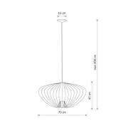 Nowodvorski Lighting Hänglampa Pumpkin L, ljusgrå, Ø 70 cm, metall, GU...