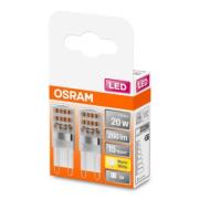 OSRAM LED-stiftlampa G9 1,9W 2,700K klar 2-pack