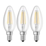 OSRAM LED-kronljuslampa E14 4W 2 700 K filament 3-pack