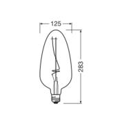 OSRAM LED Vintage 1906, C125, glödtråd, grå, E27, 4 W, 818