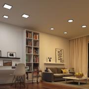 Paulmann Areo ZigBee CCT kantig svart 17,5x17,5cm