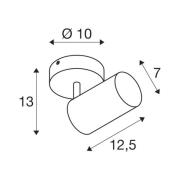 SLV Asto Tube takspotlight GU10 1 lampa vit