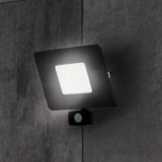 EGLO Utomhus LED-spot Faedo 3 med sensor, svart, 50 W