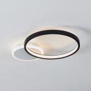 EGLO LED-taklampa Gafares, svart aluminium 41 cm fjärrkontroll CCT