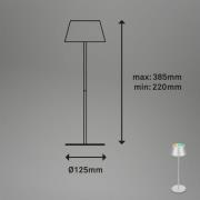 Briloner Kiki LED-bordslampa, matt krom, IP44, 3.000 K, RGBW