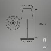 Briloner LED-bordslampa 7507015 krom matt RGBW IP44 touchdimmer