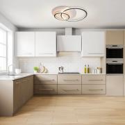 Näve Kirk LED-taklampa, ringformad, 2 lampor, svart/vit