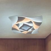 Näve LED-taklampa Liora, vit, metall, längd 46 cm, CCT, 3D