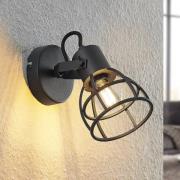 Lindby Flintos bur spot, 1 lampa, svart