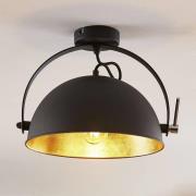 Lindby Taklampa Muriel, svart/guld