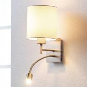 Lindby vägglampa Camilo, nickelfärgad, LED-läslampa, 28 cm