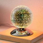 Lindby Isumi bordslampa i bollform, 15 cm, glas, metall