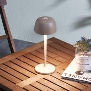 Lindby LED-uppladdningsbar bordslampa Arietty, beige, aluminium, Ø 10,...