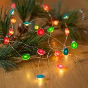 Lindby LED ljusslinga Motje, bollar, röd, grön, 320 cm