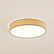 Lindby LED taklampa Jutis, beige, sjögräs, Ø 50 cm