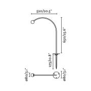 FARO BARCELONA LED-markspettslampa Cuca, svart, stål/glas, höjd 65 cm