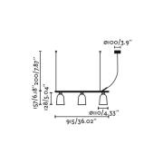 FARO BARCELONA Studio hänglampa, rosa, decentraliserad, längd 91 cm, 3...