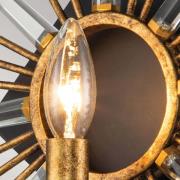 Elstead Sun King vägglampa, guldfärgad foliefinish