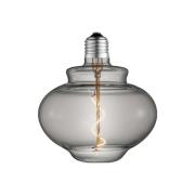 Lucande LED-klocklampa, E27 4W, Ø 16 cm, 1800K, rökfärgad