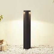 Lucande LED-väglampa Raiku, svart, aluminium, 65 cm