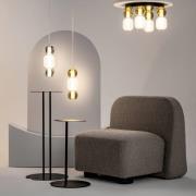 Maytoni LED-taklampa Drop, guld, Ø 43 cm, 4 lampor, glas