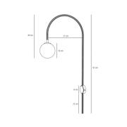 ALDEX Una vägglampa, metall, glas, korallröd