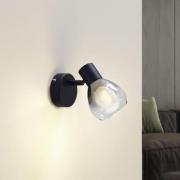 Lindby Pendura vägglampa, Ø 9 cm, svart, glas