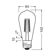 OSRAM LED-filamentlampa E27 2,2W Filament 4 000K