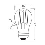 OSRAM LED-filamentlampa droppe E27 1,2W glödtråd 2700K 255lm