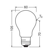 OSRAM traditionell glödlampa E27 5W matt 4.000K 1055lm 2st